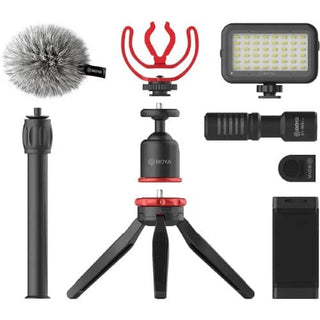 BOYA BY-VG350 Vlogging Kit 2 incl. Mini Tripod, BY-MM1+ Mic, LED Light & Cold Shoe Mount