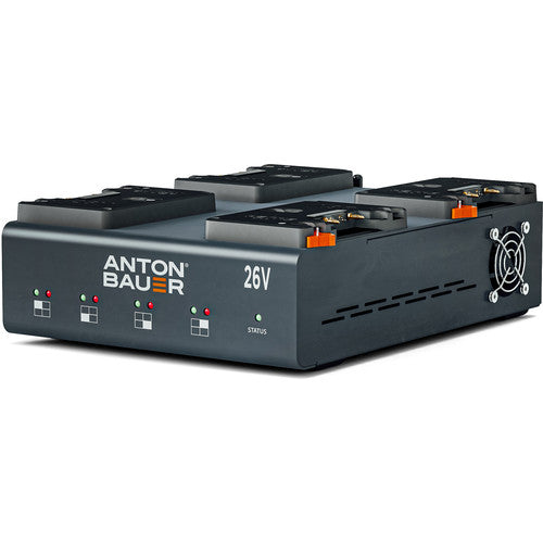 Anton Bauer Charg LP4 Quad Gold Mount Plus Dual Voltage 26V & 14V multi-chemistry quad charger