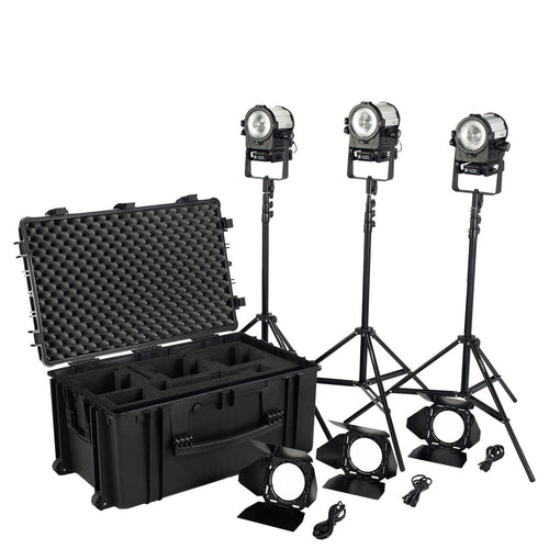 Litepanels Sola 4+ Daylight Fresnel Traveler Kit w/ Barndoor, stands, Trolley Case Litepanels