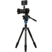 Benro C3883 Reverse-Folding Carbon Fiber Travel Tripod with S6Pro Fluid Video Head