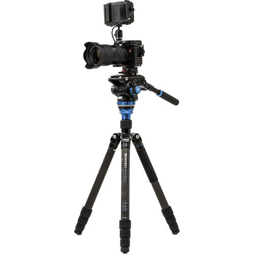 Benro C3883 Reverse-Folding Carbon Fiber Travel Tripod with S6Pro Fluid Video Head
