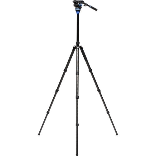 Benro C3883 Reverse-Folding Carbon Fiber Travel Tripod with S6Pro Fluid Video Head