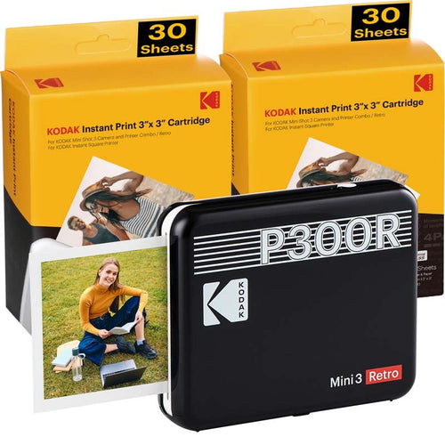 Kodak Instant Mini 3 Retro Cartridge Bundle -  Black