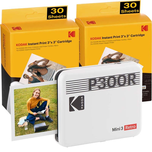 Kodak Instant Mini 3 Retro Cartridge Bundle -  White