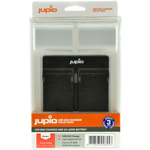 Jupio Kit: 2 x Canon LP-E6N Ultra 2040mAh Batteries + USB Dual Charger