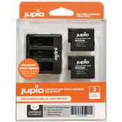 Jupio Kit: 2 x GoPro Hero 5/6/7 1260mAh Batteries + USB Triple Charger
