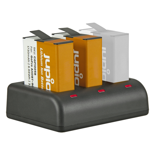 Jupio Kit: 2 x GoPro Hero 9/10 1730mAh Batteries + USB Triple Charger