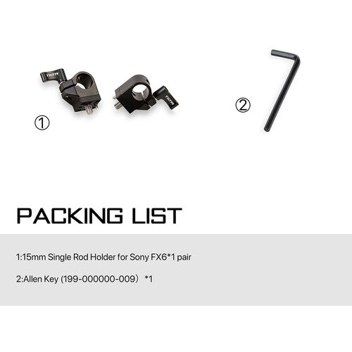Tilta 15mm Single Rod Holder for Sony FX6(pair)