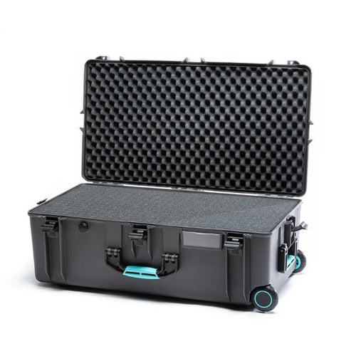 HPRC 2745W - Wheeled Hard Case with Cubed Foam (Black) KIT with 4x Stainless Steel Clips
