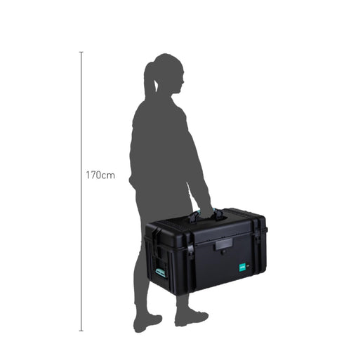 HPRC 4300 - Hard Case with Soft Padded Open Deck + Dividers (BLK) w/ Blue Handle