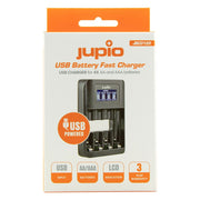 Jupio 4 Slot Rechargeable AA & AAA Batteries with USB Fast Charger & LCD Screen