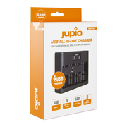Jupio All-In-One (AA/AAA/C/D/9V) USB Charger & LCD Screen