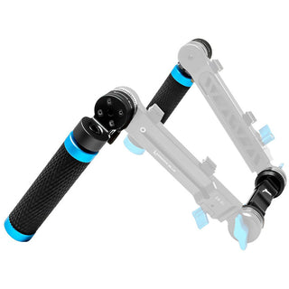 Kondor Blue Quick Release Rosette Hand Grip Set (Right and Left) + Dual Rod Clamp (Black)