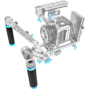 Kondor Blue Quick Release Rosette Hand Grip Set (Right and Left) + Dual Rod Clamp (Space Gray)