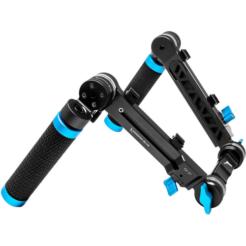 Kondor Blue Rosette Arms Grips & Clamp Bundle (Black)