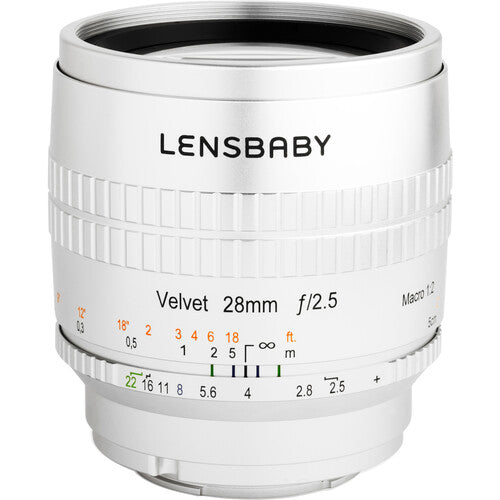 Lensbaby Velvet 28mm f/2.5 Lens for Fujifilm X (Silver)