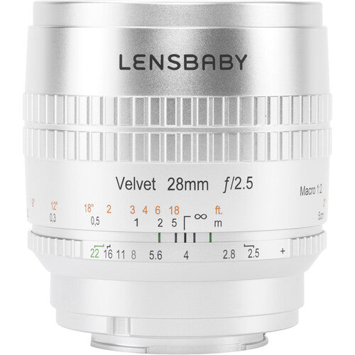 Lensbaby Velvet 28mm f/2.5 Lens for Fujifilm X (Silver)