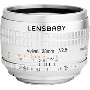 Lensbaby Velvet 28mm f/2.5 Lens for Fujifilm X (Silver)
