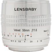 Lensbaby Velvet 56mm f/1.6 SE Lens for Canon EF (Silver)