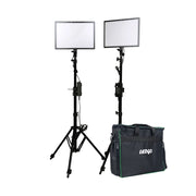 Nanlite LEDGO LUXPAD E268C twin LED light kit with batteries, stands and grids