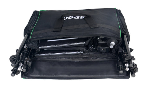 Nanlite LEDGO LUXPAD E268C twin LED light kit with batteries, stands and grids