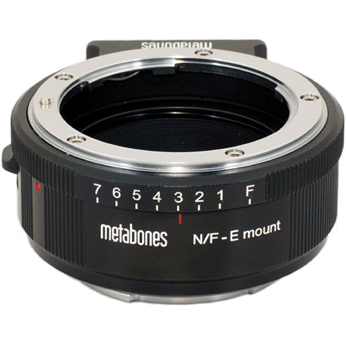 Metabones Nikon G to E-Mount adapter (Black Matt) - With Tripod Foot (MB_NFG-E-BM1)