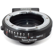 Metabones Speed Booster adaptor- Nikon G to BMPCC Micro FourThirds (Black Matt) - With Tripod Foot (MB_SPNFG-BMPCC-BM1)