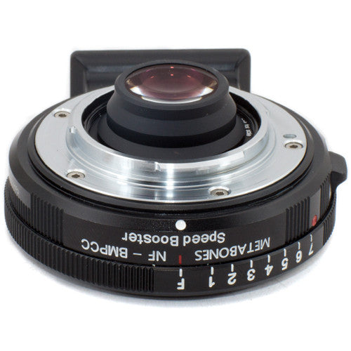 Metabones Speed Booster adaptor- Nikon G to BMPCC Micro FourThirds (Black Matt) - With Tripod Foot (MB_SPNFG-BMPCC-BM1)