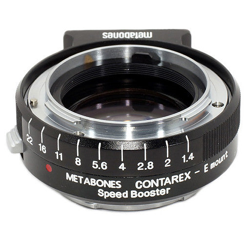 Metabones Speed Booster adaptor- Contarex to E-Mount 0.71x (Black Matt) - With Tripod Foot (MB_SPCX-E-BM1)