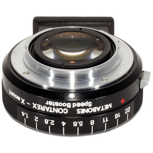 Metabones Speed Booster adaptor- Contarex- X-Mount 0.71x (Black Matt) - With Tripod Foot (MB_SPCX-X-BM1)