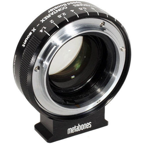 Metabones Speed Booster adaptor- Contarex- X-Mount 0.71x (Black Matt) - With Tripod Foot (MB_SPCX-X-BM1)