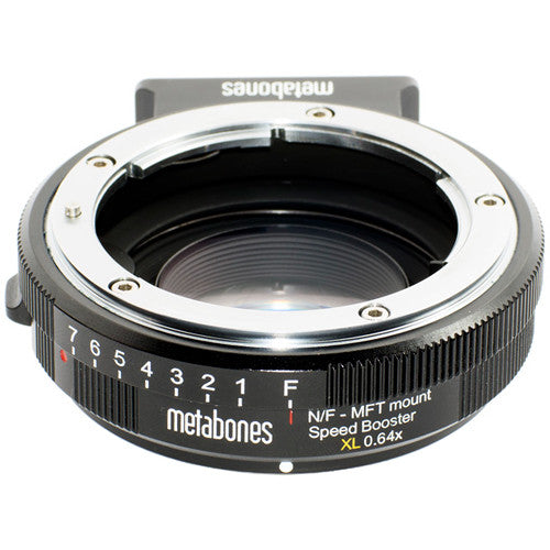 Metabones Nikon G to Micro FourThirds Speed Booster XL 0.64x (Black Matt) - With Tripod Foot (MB_SPNFG-M43-BM2)