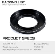 Tilta 52mm Lens Attachments for MB-T15 Mini Clamp-on Matte Box