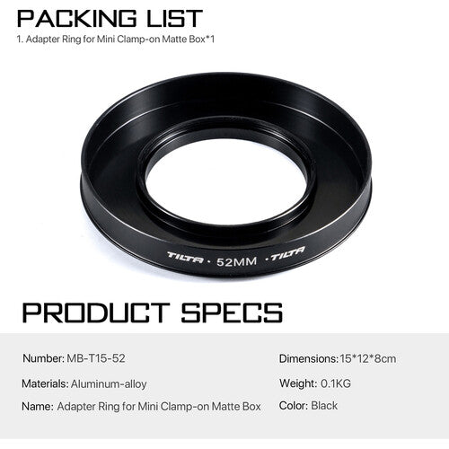 Tilta 52mm Lens Attachments for MB-T15 Mini Clamp-on Matte Box