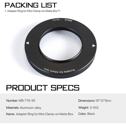 Tilta 55mm Lens Attachments for MB-T15 Mini Clamp-on Matte Box