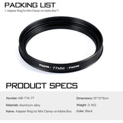 Tilta 77mm Lens Attachments for MB-T15 Mini Clamp-on Matte Box