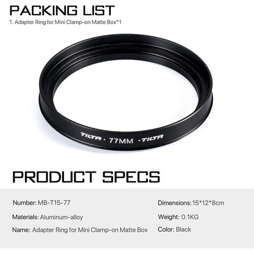 Tilta 77mm Lens Attachments for MB-T15 Mini Clamp-on Matte Box