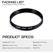 Tilta 85mm Lens Attachments for MB-T15 Mini Clamp-on Matte Box