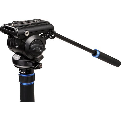 Benro Connect Video Aluminum Monopod with Flip Locks, 3-Leg Base, and S4 PRO Hea