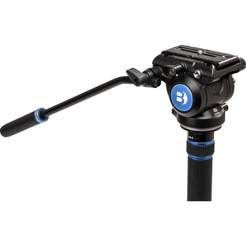 Benro Connect Video Aluminum Monopod with Flip Locks, 3-Leg Base, and S4 PRO Hea