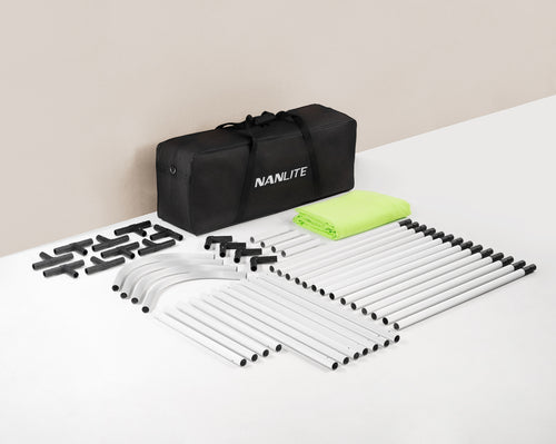 Nanlite 1822U self standing Chromakey Green Screen kit with 4 LED strip lights