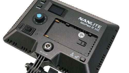 Nanlite Mixpad 11C Series II RGB on-camera LED light with NPF Battery and Charger