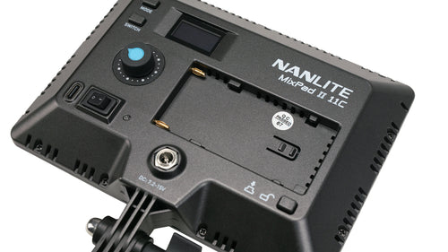 Nanlite Mixpad 11 Series II RGB on-camera LED light with power supply