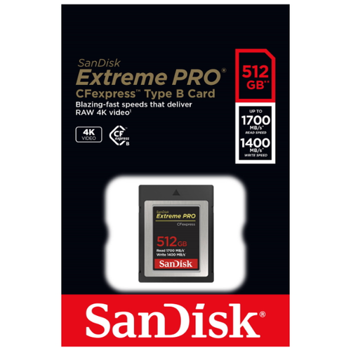 SanDisk Extreme PRO 512GB CFexpress Type B 1700MB/s Memory Card
