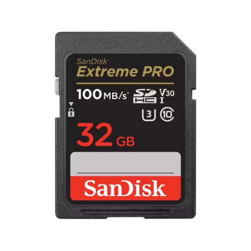 Sandisk Extreme Pro 32GB 100MB/s Read 90MB/s Write V30 SD Memory Card