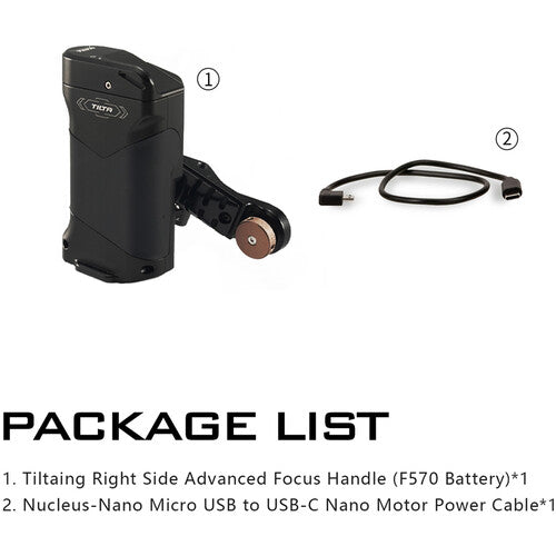Tilta Tiltaing Right Side Advanced Focus Handle (F570 Battery) Type V - Black