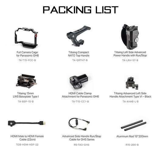 Tilta Camera Cage for Panasonic GH6 Pro Kit - Black
