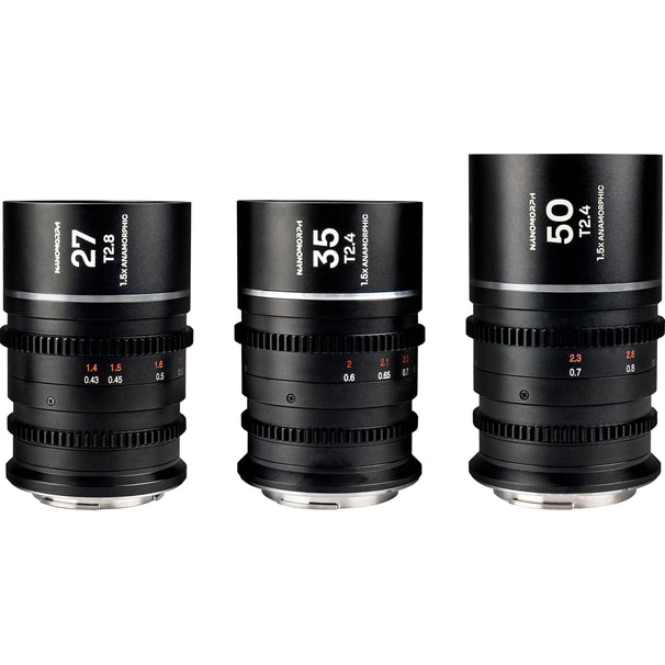 Laowa Nanomorph S35 Prime 3-Lens Bundle
 (27mm, 35mm, 50mm) (Silver) - (Cine) Canon RF