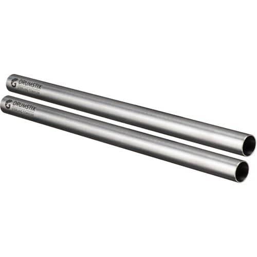 Bright Tangerine Drumstix 15mm Titanium Support Rods - 12" Pair (30.4cm)