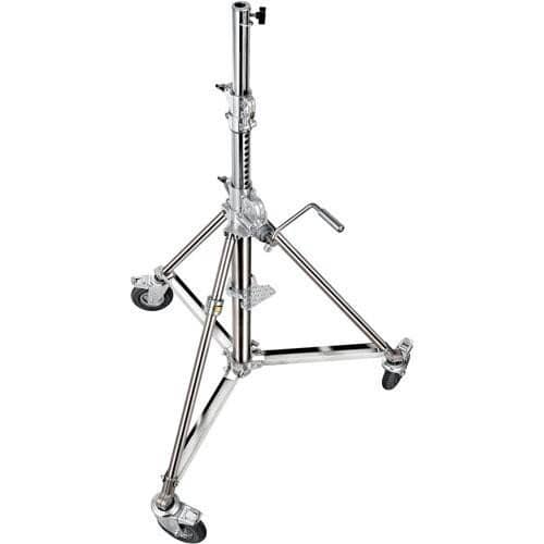 Avenger Wind Up Stand 29 with Low Base and Braked Wheels (Chrome-plated/Stainless, 9.5')